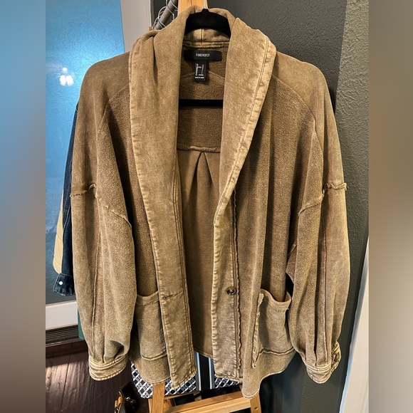 Reverse Terry Shacket - Picture 1 of 6